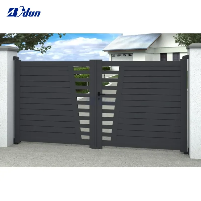 Bodun high quality free CAD design low moq driveway manual automatic open aluminum farm gate and fence