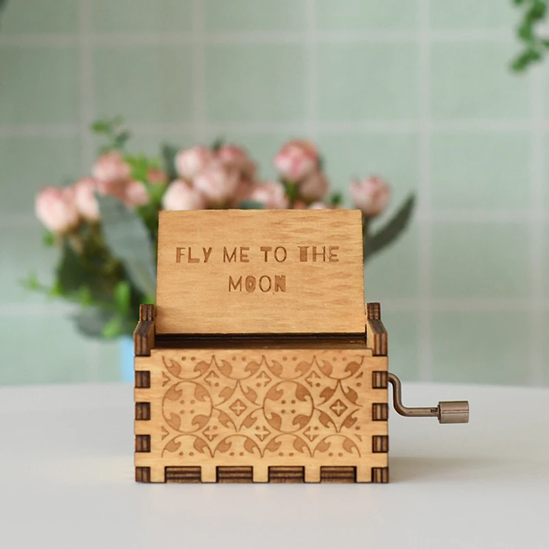 Taizhiyi Fly Me to The Moon Brown 3D Мини Музыкальная шкатулка с ручкой Тема фильма
