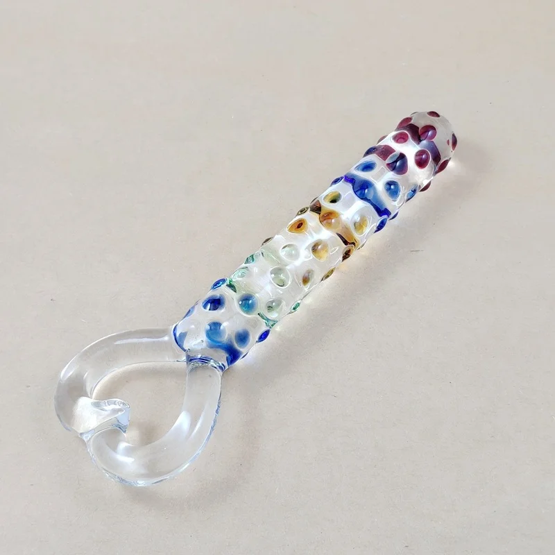 Wholesale Multi Color Big Glass Dildo with Dots/Glass Dildo with Heart Handle/Heart Handle Glass Dildo for Adult Life