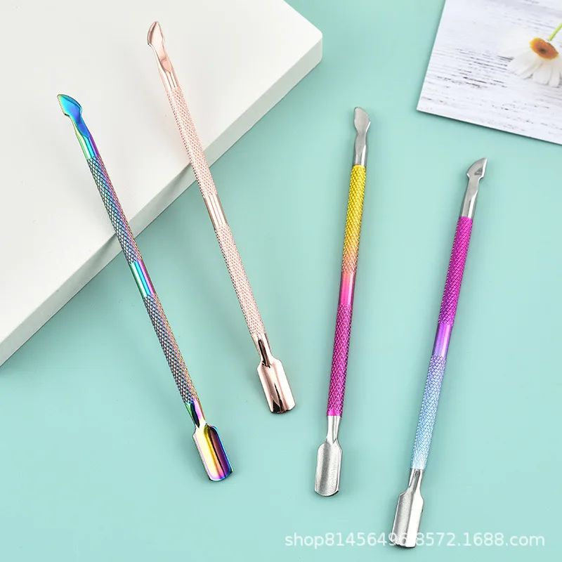 Durable Stainless Steel Double Ended Nail Cuticle Manicure Cleaner Tools Fingernails Cuticle Pusher Trimmer Remover