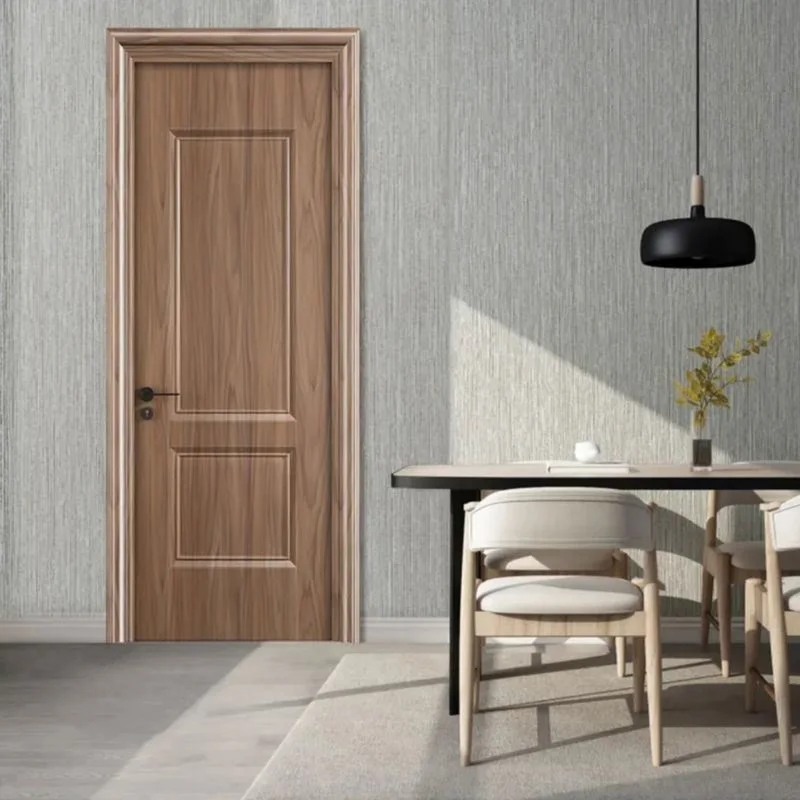 Fashion Left/Right European Style Solid Wood Doors PVC Interior Wooden MDF Door