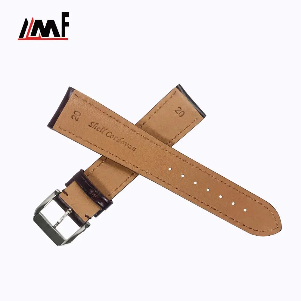 Private Label Fashion 20mm shell Cordovan Western Style Leather Strap Premium Soft  For Wrist Watch