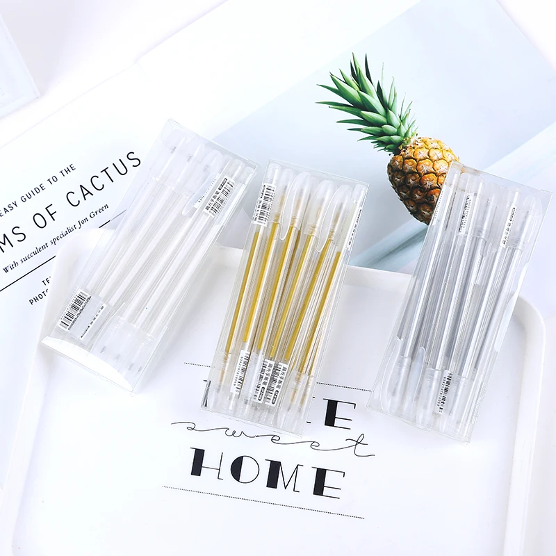 12pcs Gold/Silver/White Colors Highlight 0.6mm Needle Tip Pen highlighters china calligraphy marker pen for art stationery