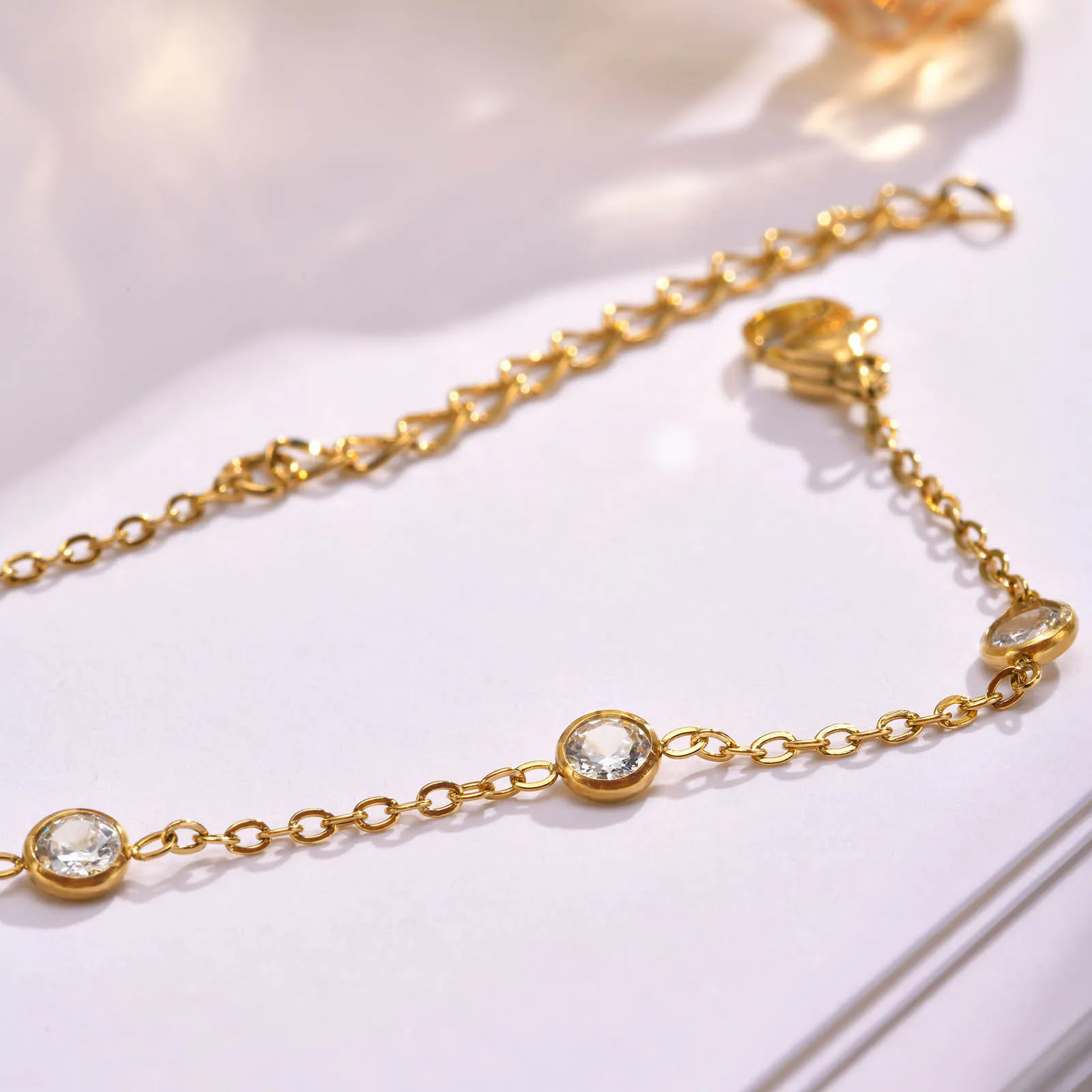 BR489 Tarnish Free diamond tennis bracelet Wholesale Italy Link Chain Jewelry Woven Twisted Adjustable Chain Bracelet