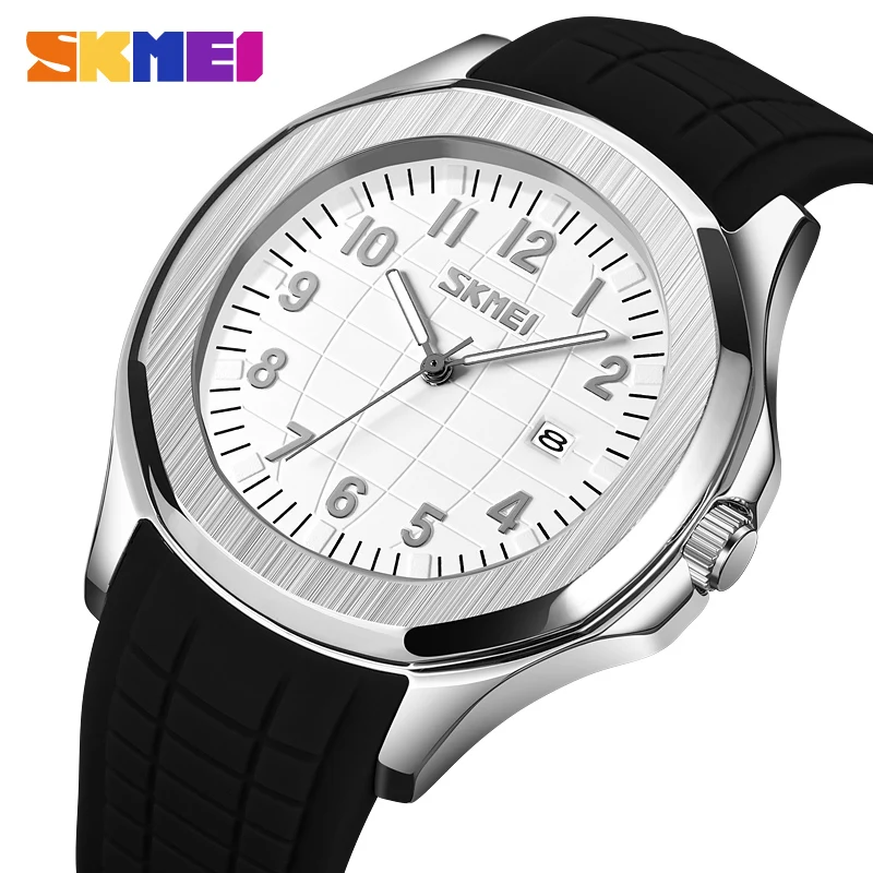 Skmei 9286 new design dongguan mens quartz watch designer Silicone band water proof date display  business watch factory