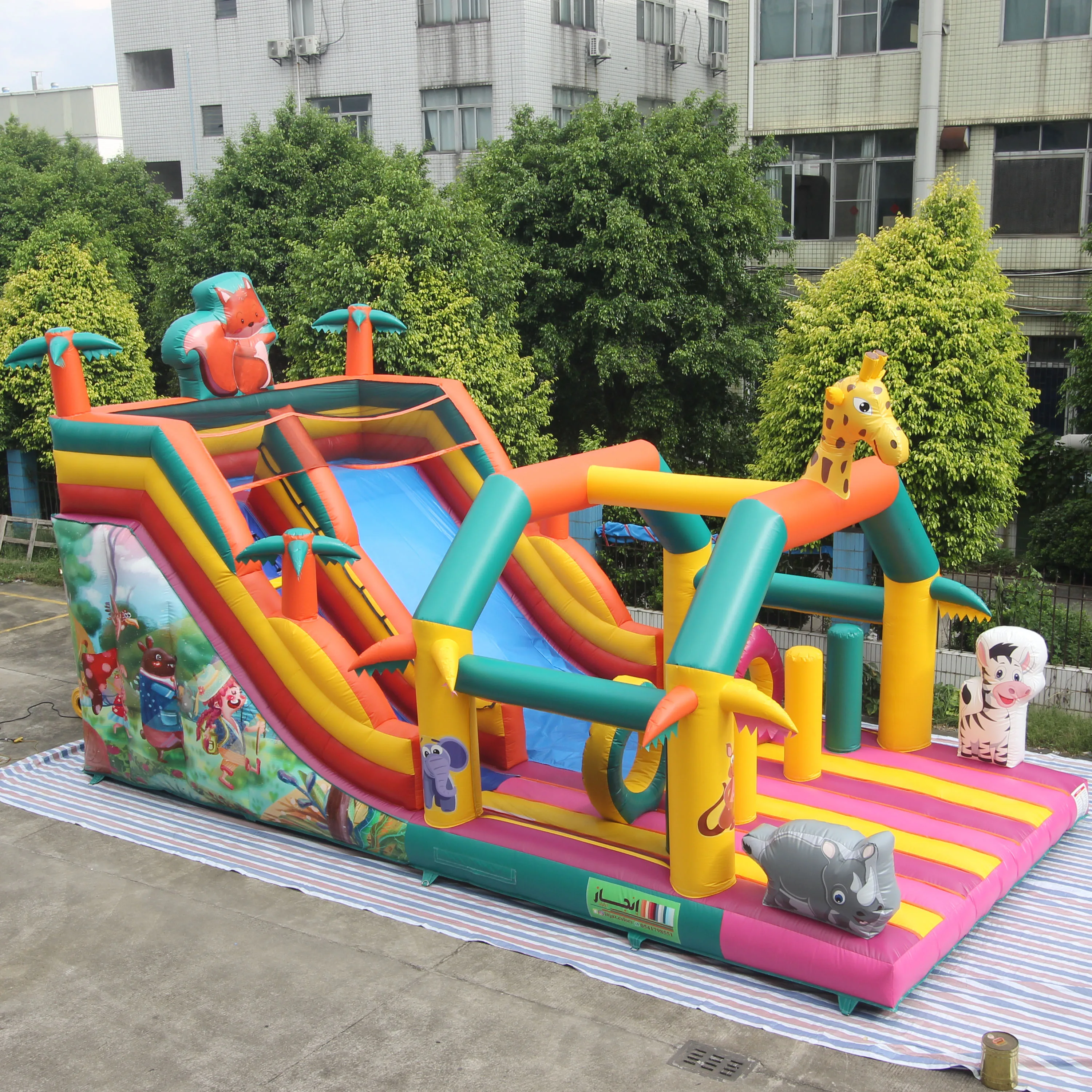 
Durable Free Blower Giant Kids Play Creative Game Funny Jumping Castle Inflatable Jumpy Sliding Castle With Slide 