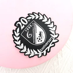 Iron on/sew on Custom Soccer Team Name Logo Machine Woven Sport Fabric Patch and Badge for Uniform Clothing