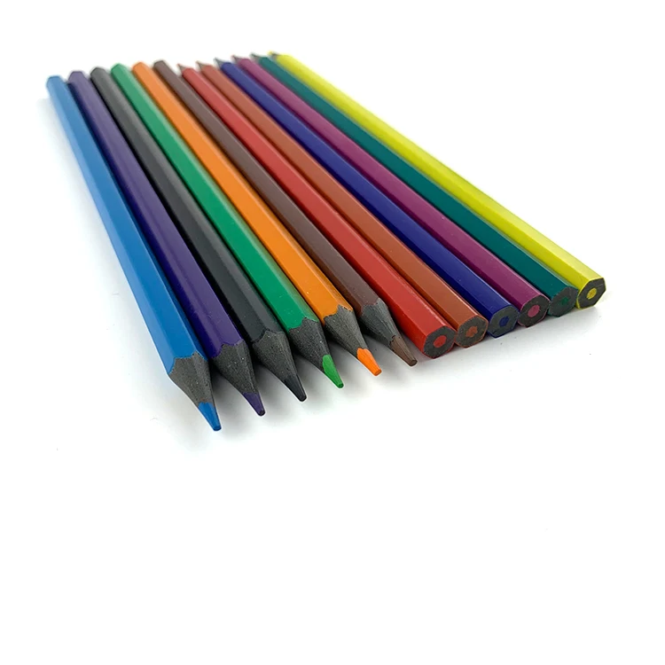 Chinese High Quality 12 Pieces 7 Inch Recycled Plastic Colour Pencil in Color Box
