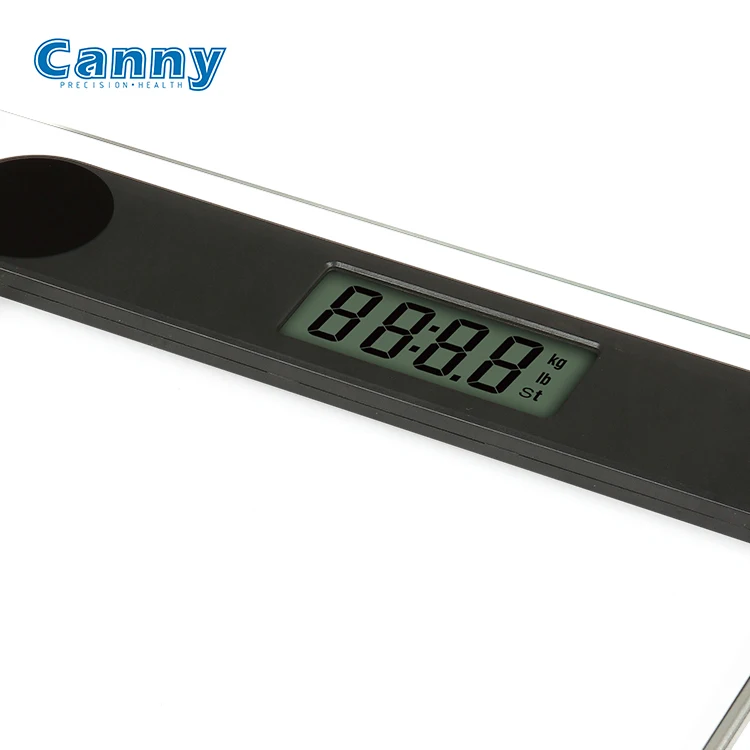Canny Glass Material LCD Display Electronics Weighing Bathroom Scale, Household Personal Weighing Scale
