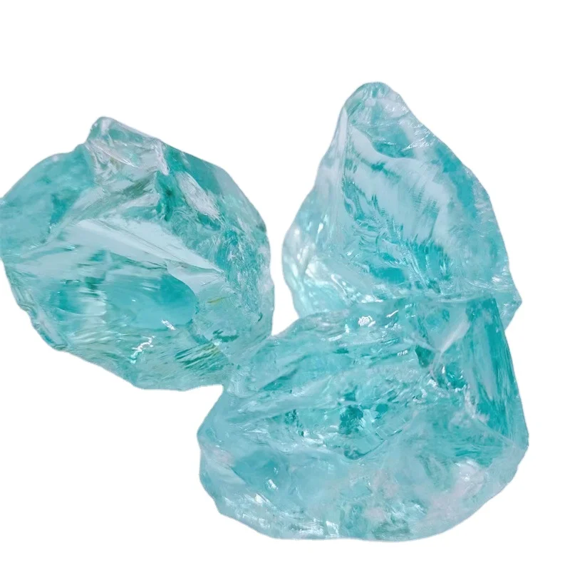 Natural Colored Recycled Glass Rock Pebbles Reflective Fire Glass Stone for Decoration
