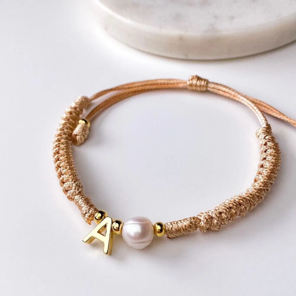 KKBEAD 26 начальный браслет с буквами дизайнерские браслеты ручной работы 18K позолоченные из бисера