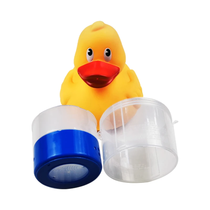 Fun Cute Duck Animal Swimming Pool Chlorine Tablet Floater Collapsible Base Floating Pool Chlorine Dispenser Cleaner
