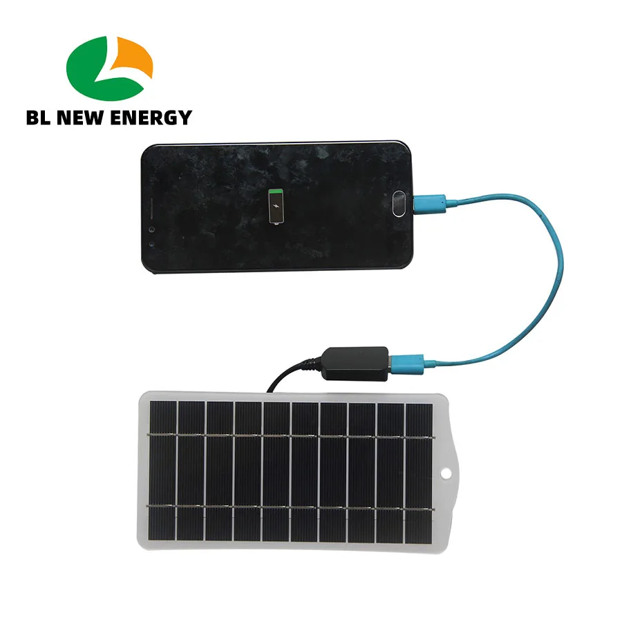 Portable 2.5W Solar Panel Charger for iphone Mobile 5V Power Charging 3.7V Battery