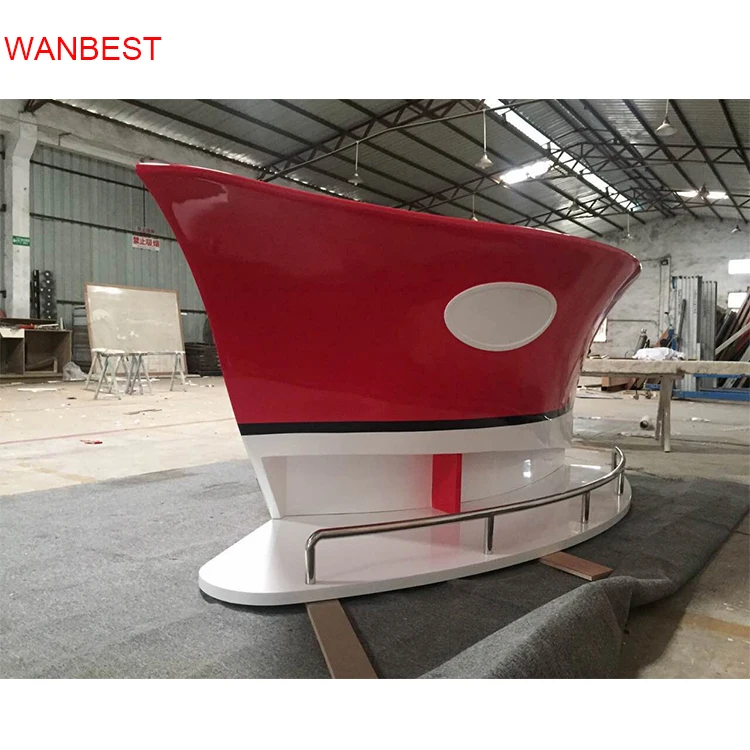 High Quality Boat Style Red Marble Stone Home Used Bar Counter Kitchen Furniture