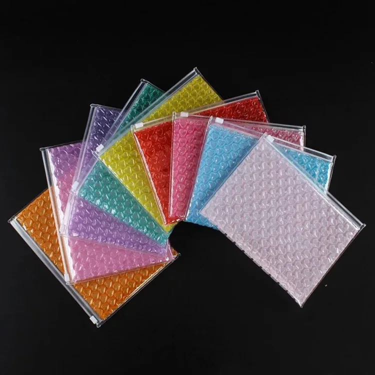 Spot Shock-Proof Pressure-Proof Zipper Ziplock gift Printed Logo Custom Multicolor Pvc Transparent hand Bubble Bag