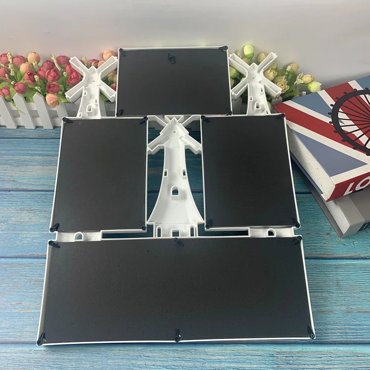 Wholesale Creative Retro Windmill Plastic PVC Wall Hanging Picture Frame Bedroom Wall Decoration Hanging Frame