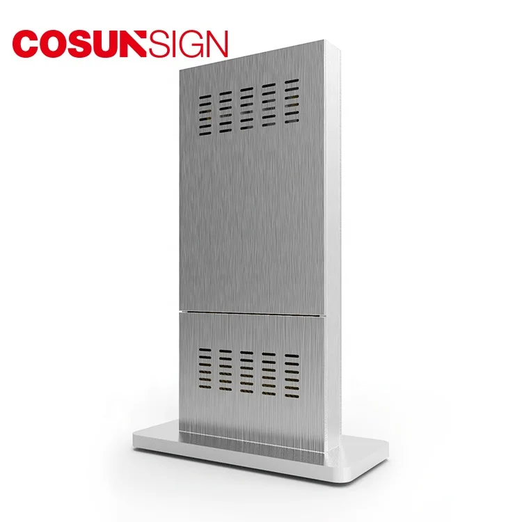 Dual Drive Thru Order Bill Payment Tablet Stand Touch Screen Digital Signage Outdoor Self-Service Kiosk