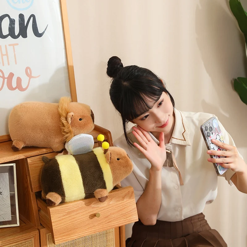 Transforming Honeybee Capybara Plush 25cm 35cm Soft Stuffed Dog Party Wholesale Cheap Toys Free Shipping Sublimation Features