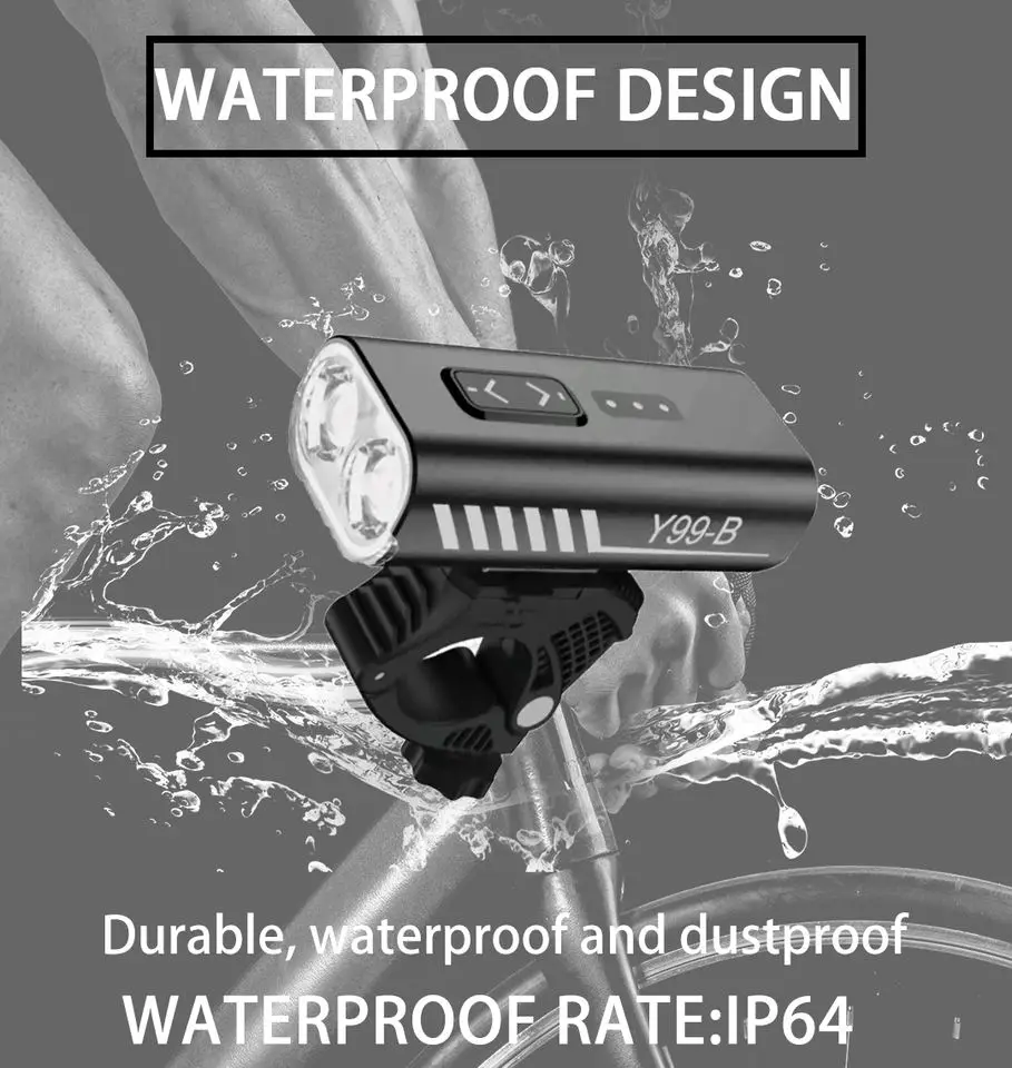 USB Rechargeable Front White Sports Led Lights For Bicycle Accessories Head Lamps 1800 Lumens Bike Front Lights Led