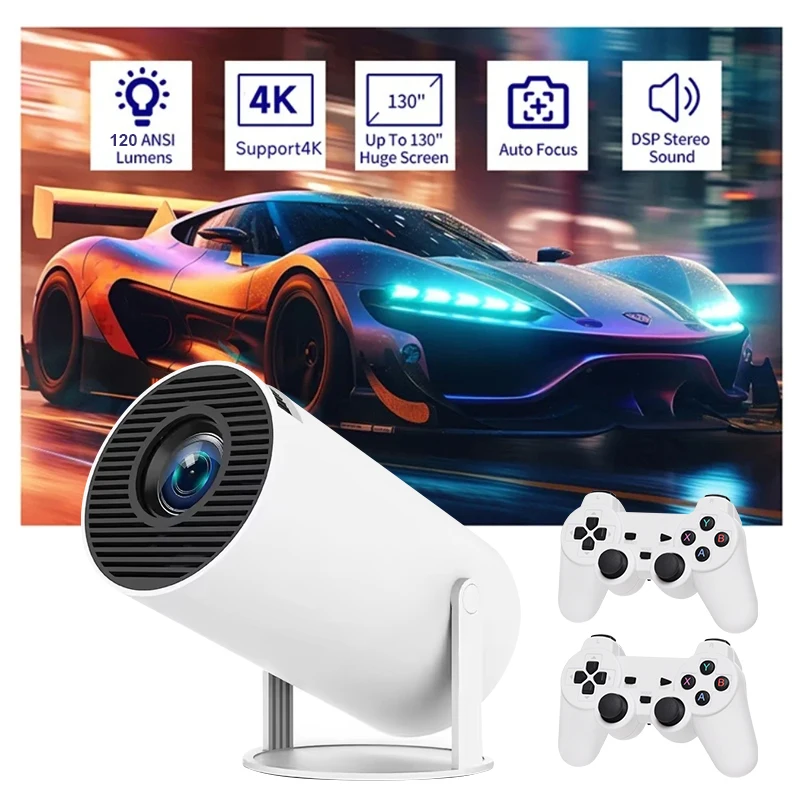 Ye M300 Max Game Projector 2 In 1 With Joystick 64GB Wifi  4K Output TV Smart Home Projector Video Game Console Android 11
