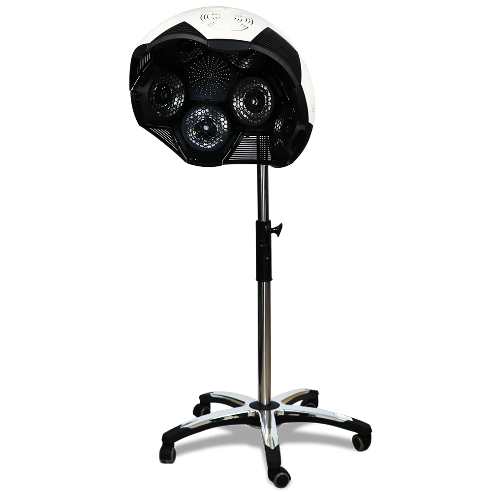  Professional Height Adjustable Stand Up Bonnet Hair Dryer Hooded Floor Rolling Base with Wheels for Salon Equipment