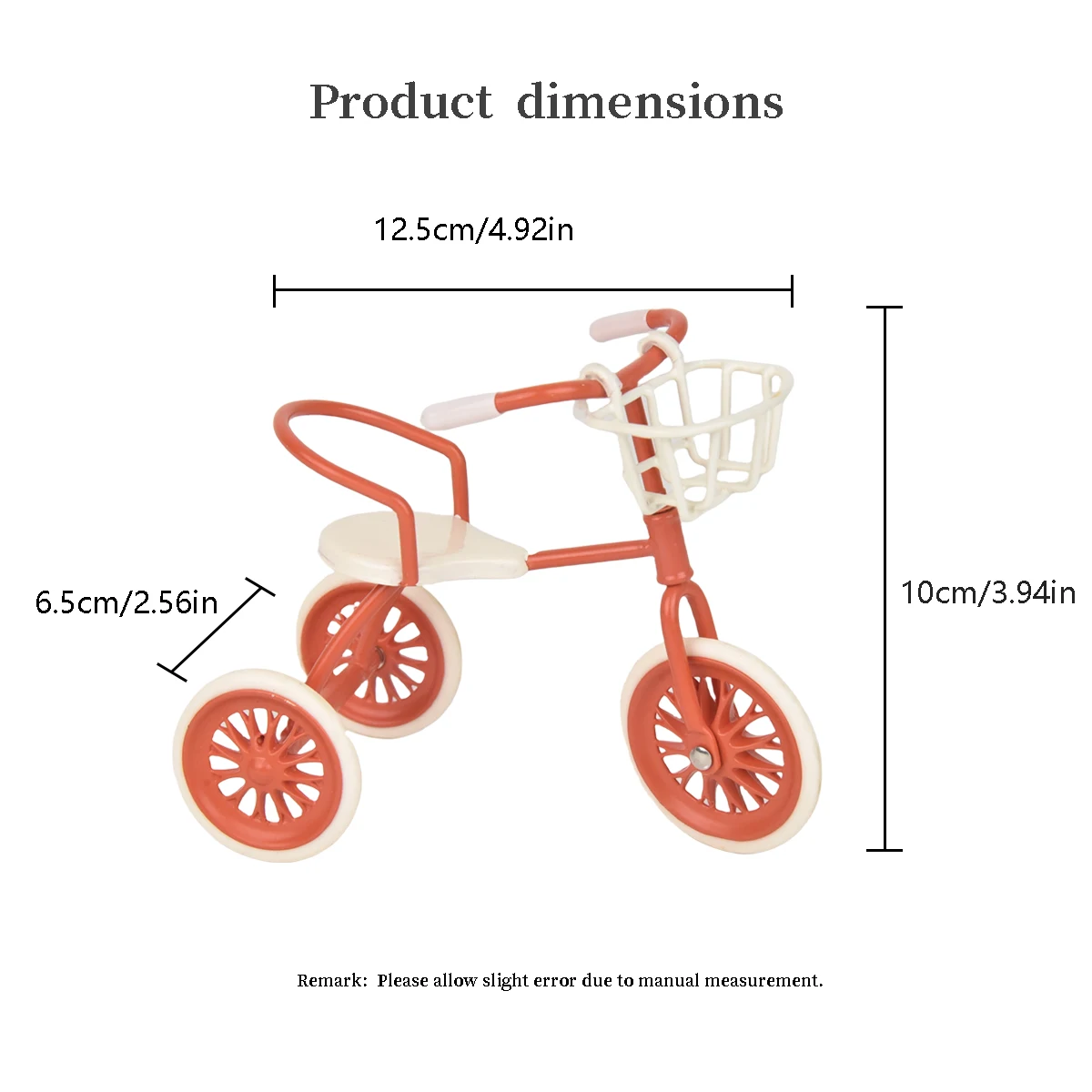 1:12babycare Tricycle simple style Tricycle Stroller Trike 3 Wheel Pedal trike doll tricycle for doll house
