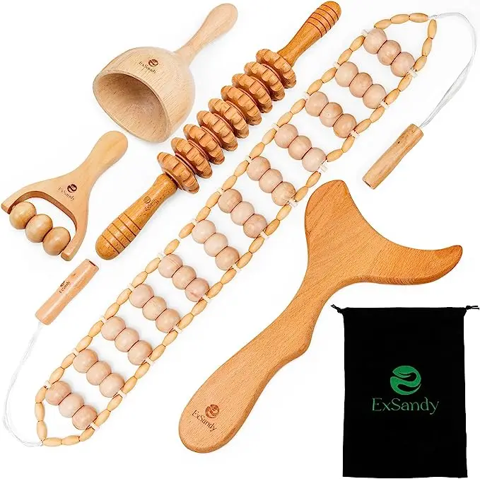 Gua Sha Anti Cellulite Massage Stick Wooden Massagers Wood Therapy Massage Tool For Lymphatic Drainage Body Sculpting