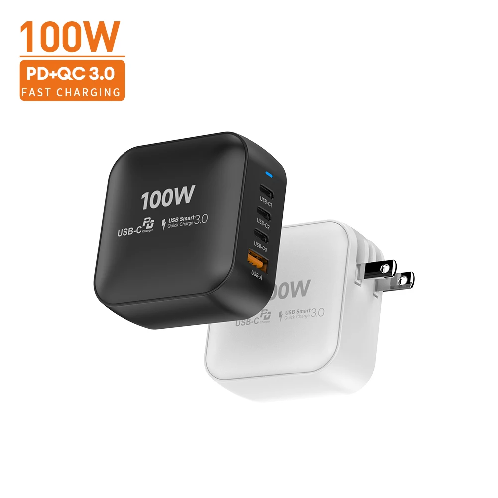 Зарядное устройство Vina с 3 портами GaN USB C PD Type Быстрая зарядка 100 Вт зарядное для ноутбуков MacBook Pro/Air iPad