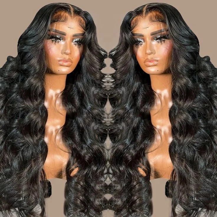Lace Front Virgin Hair Wigs for Black Human Hair Brazilian Raw Hair Glueless Body Wave Hd Lace Women 40 Inch Long Transparent