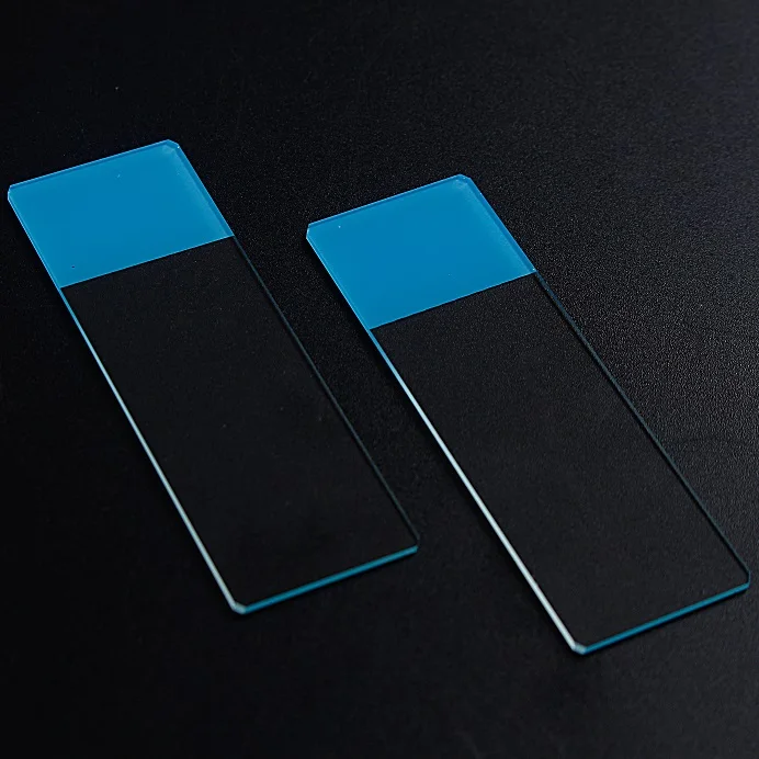 Color White Blue Pink Yellow Green Orange Frosted Ground Microscopic Glass Slide for Marking with Permanent Markers