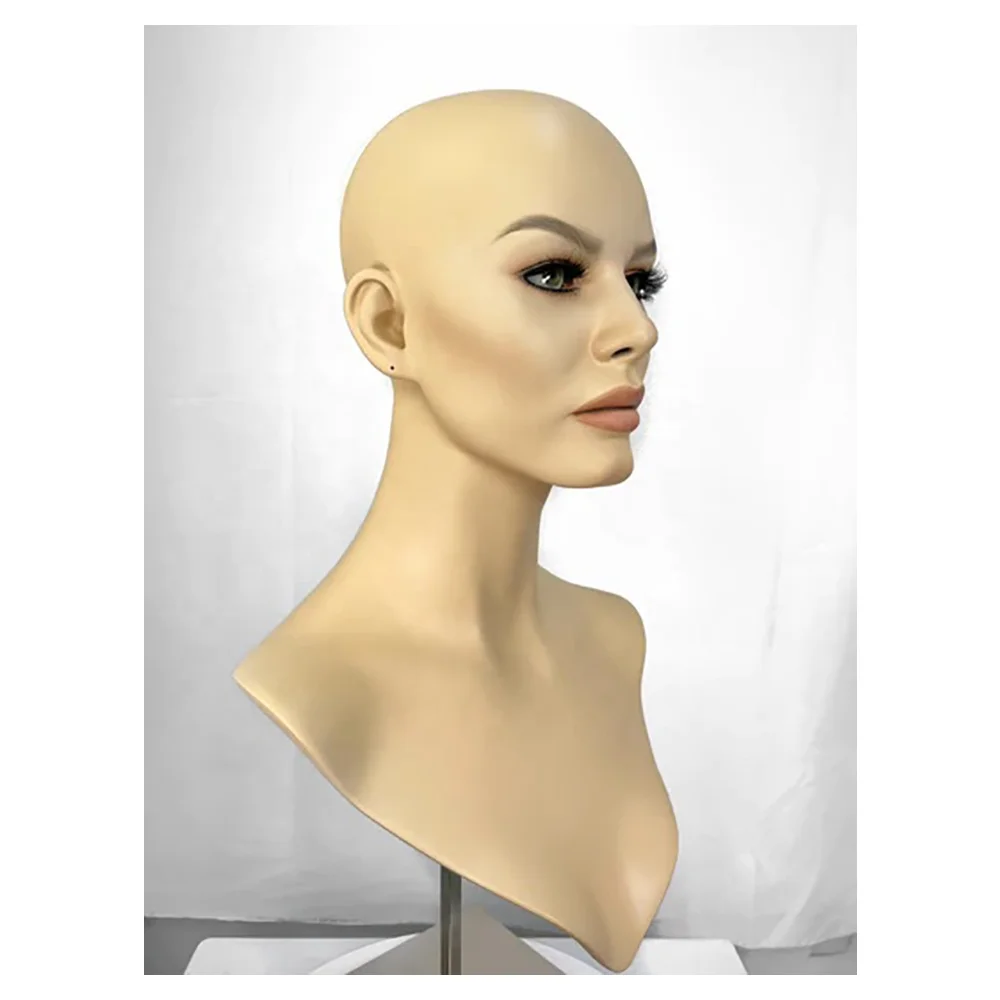 Wig Display Mannequin With Make Up And Glass Eyes