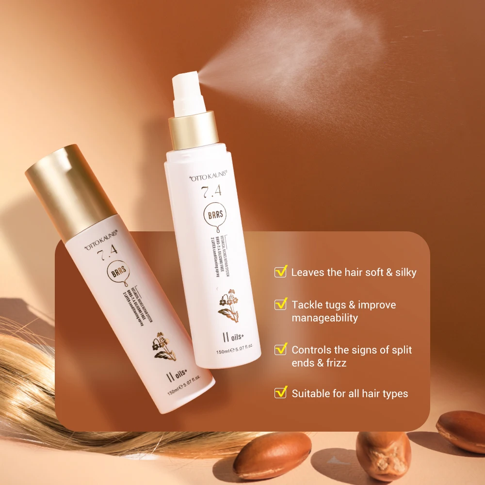 Private Label Silicone Free Argan Protein Leave In Hair Conditioner Spray Hair Care Silkening Mist Spray for All Hair
