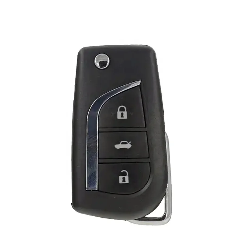 Replacement Folding Flip Remote Car Key Shell 3 Button TOY48 Uncut Blade Transponder Car Key Case Cover For Toyota Corolla RAV4
