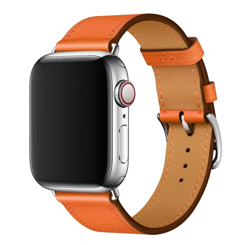 Ремешок из 2022 натуральной кожи и искусственной для Apple Watch новейший Двухслойный Кожаный ремешок 44 мм ремешки часов 20