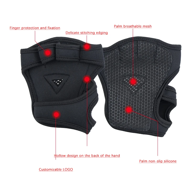 Изготовленным на заказ логосом цвет дешёвое чёрное вентилируемые лучшее упражнение Перчатки для фитнеса тренажерный зал