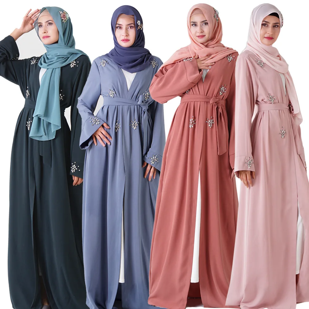 Maxi dresses malaysia muslim robe abaya women full cover satin dress middle east muslim clothing