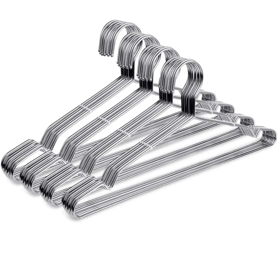 Wholesale OEM Bulk Goods Coat Clothes Wire Heavy Duty Stainless Steel Hangers