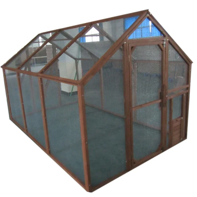 custom design OEM industrial Ventilation Door Removable Tray Ramp Wooden Large pet cage broiler Chicken Coop With Run
