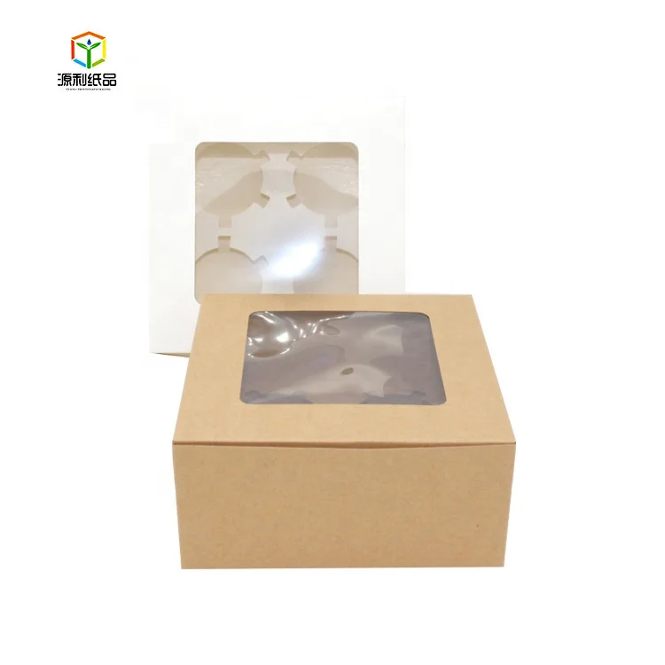 
Custom Printed Cardboard Paper Packing Egg Tarts Pie Cake Food Box With Window 