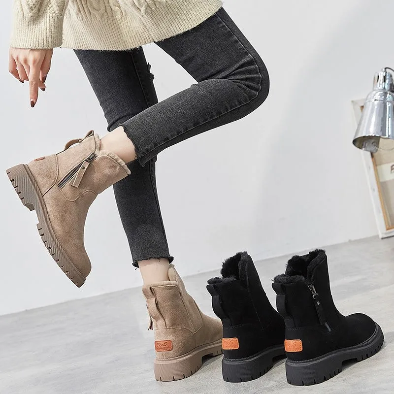 Winter new korean version winter boots plus velvet chunky cotton shoe warm snow boots for women