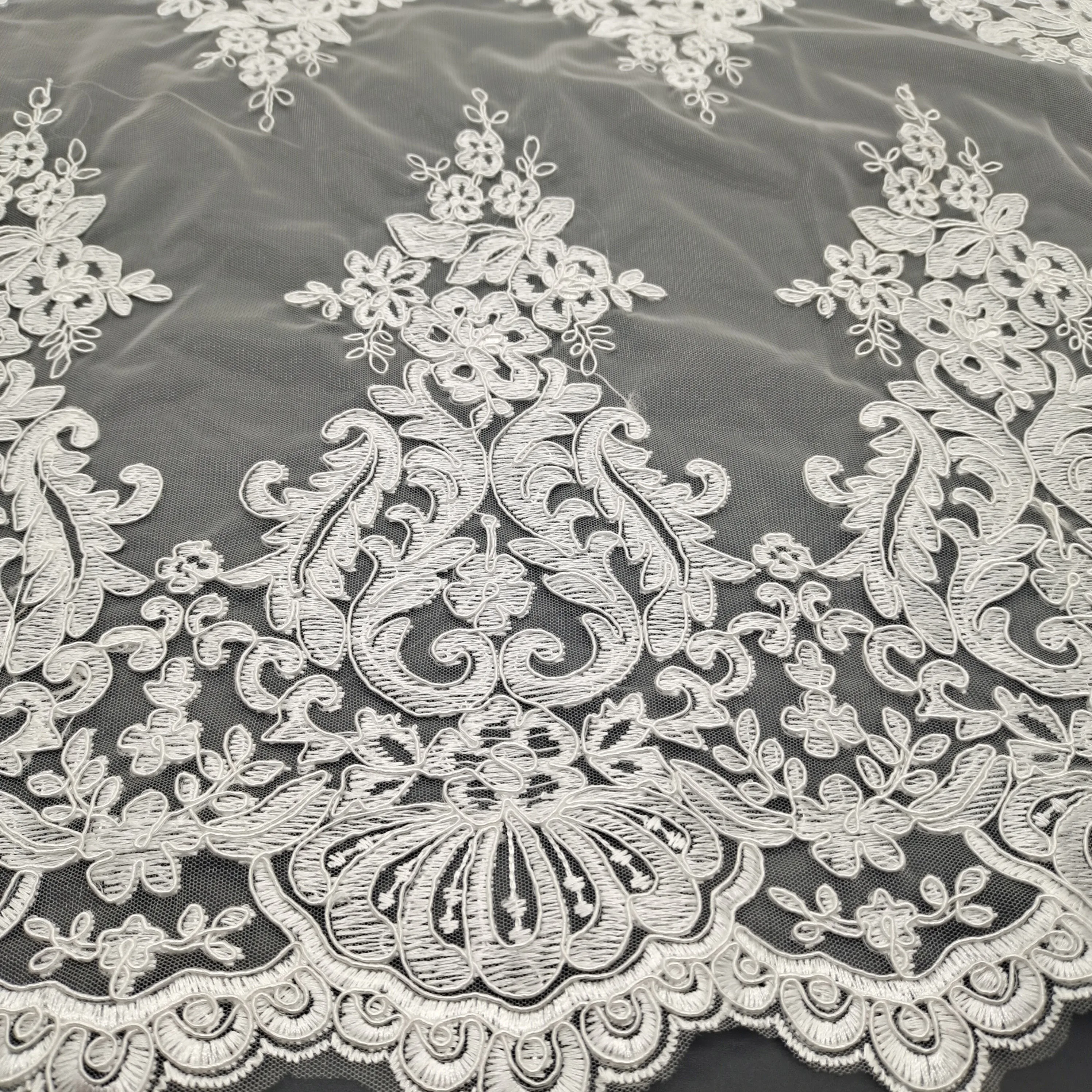 China Factory Embroidery Net Elie Saab 3d Flower Lace Tulle Fabric