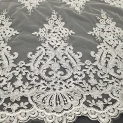 China Factory Embroidery Net Elie Saab 3d Flower Lace Tulle Fabric