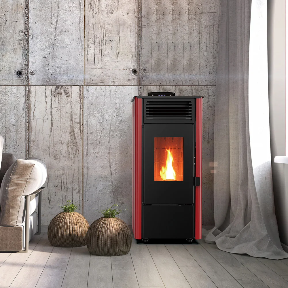 Automatic Feeding KM08 CE modern wifi  pellet stove fireplace biofuel pellet heater for house room heating