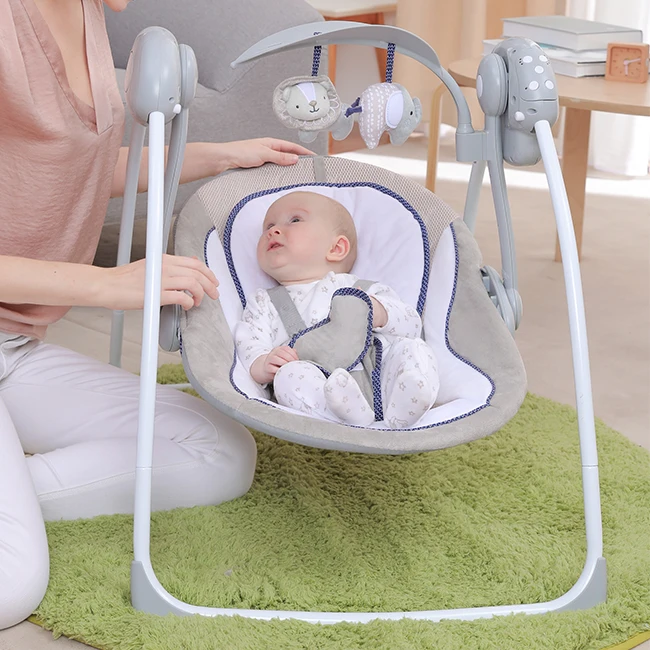 
Baby Cradle Swing Crib With Baby Shaker Toy High Standard Durable Baby Electric Cradle Swing Chair 