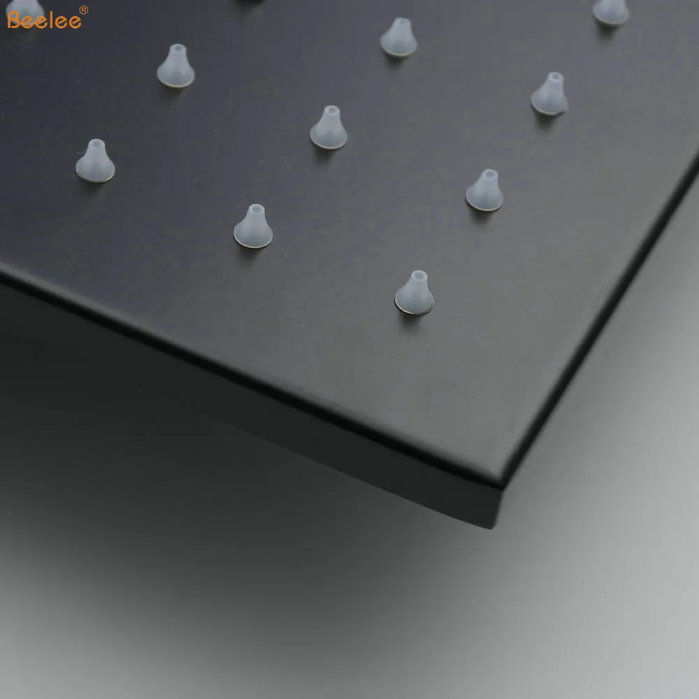 Beelee BS3308BF LED 8 дюймов квадратная душевая головка из нержавеющей стали черный цвет Потолочные Дождь верхний душ