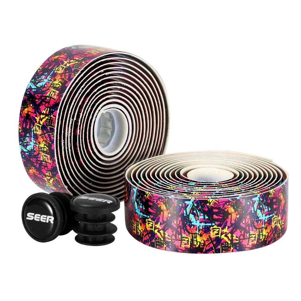 Клейкая лента для руля велосипеда, сверхмягкая пробка для руля велосипеда, с заглушками