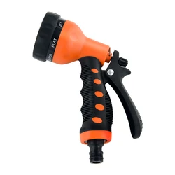 one99 orange lawn garden 9 pattern metal water hose nozzle