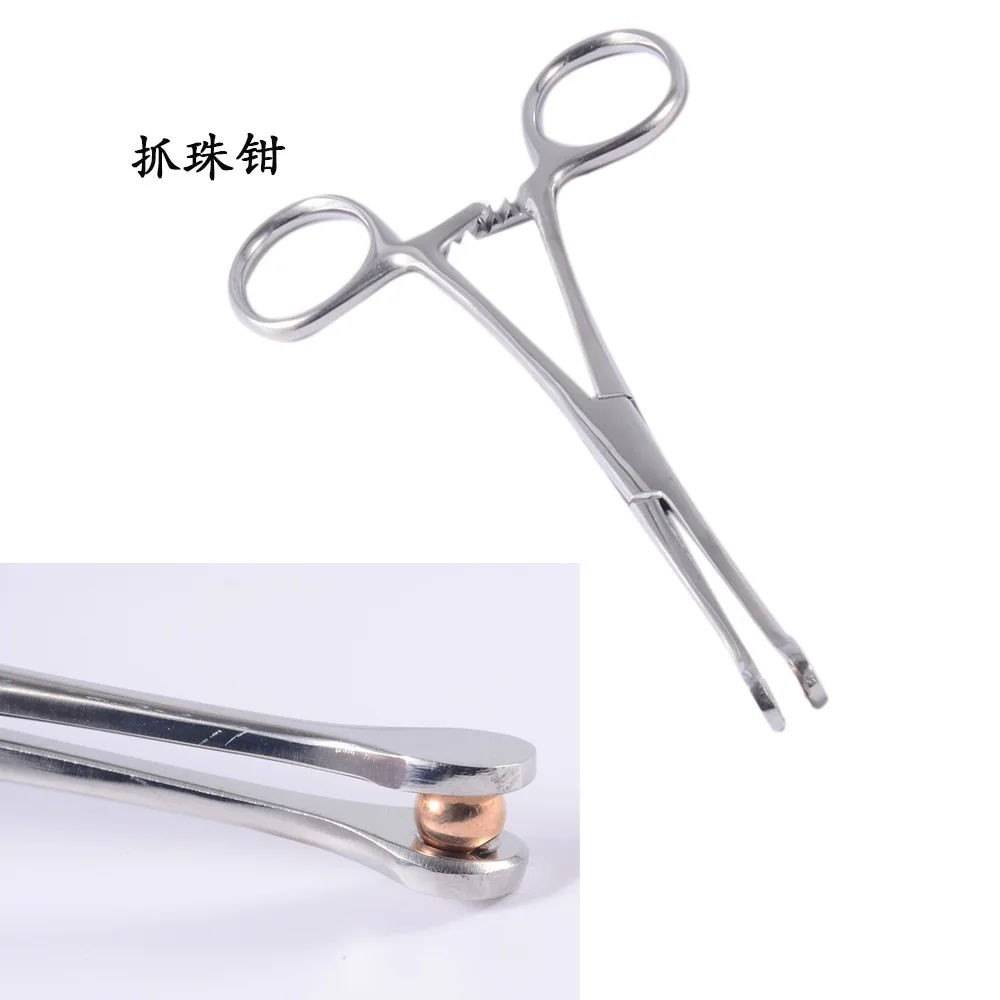 NUORO Surgical Steel Opening Closing Needle Ball Clamp Plier Different Open Shape Tweezers Piercing Professional Piercing Tool