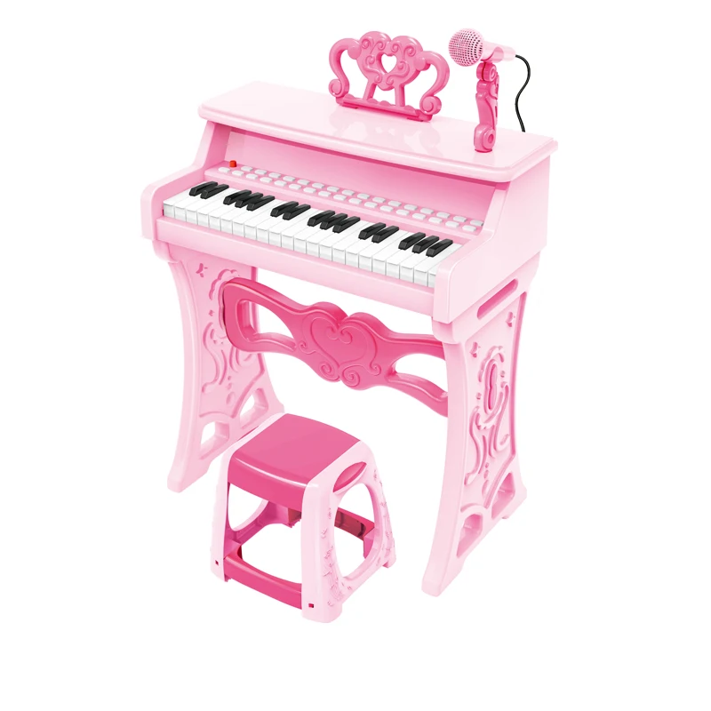 
37 Keys pink color mic chair educational electronic keyboard piano organ musical instruments toy 