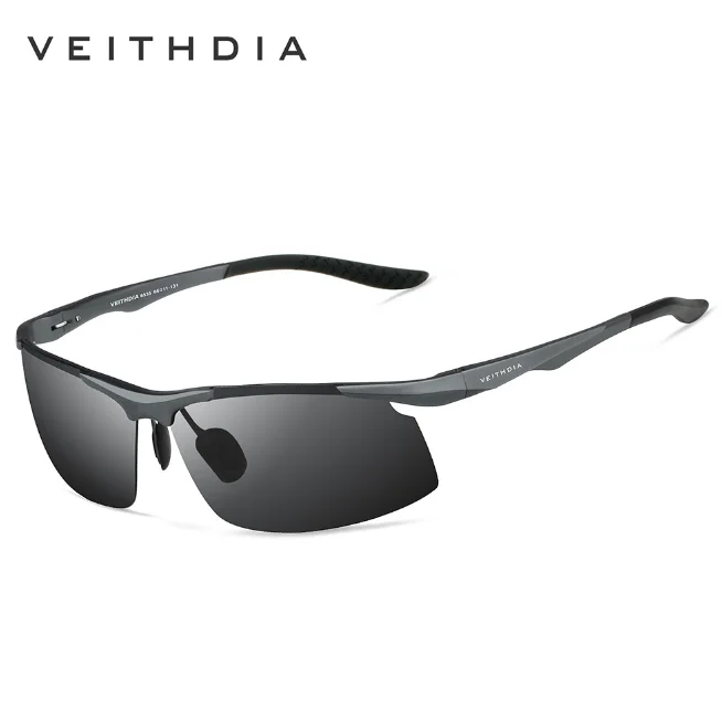 VEITHDIA Magnesium Aluminum Sunglasses Men Polarized Sun Glasses Rectangle Rimless Driving Fishing Sports Eyewear V6535